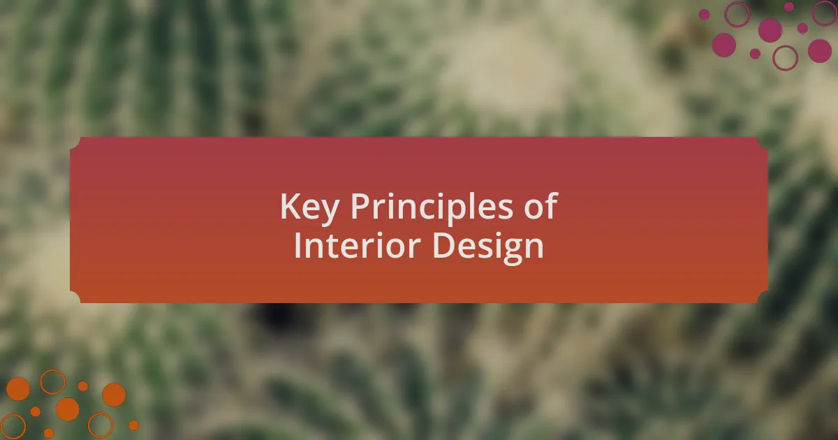 Key Principles of Interior Design