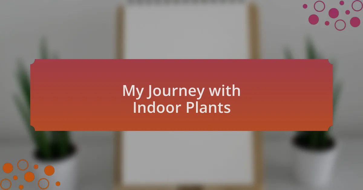 My Journey with Indoor Plants
