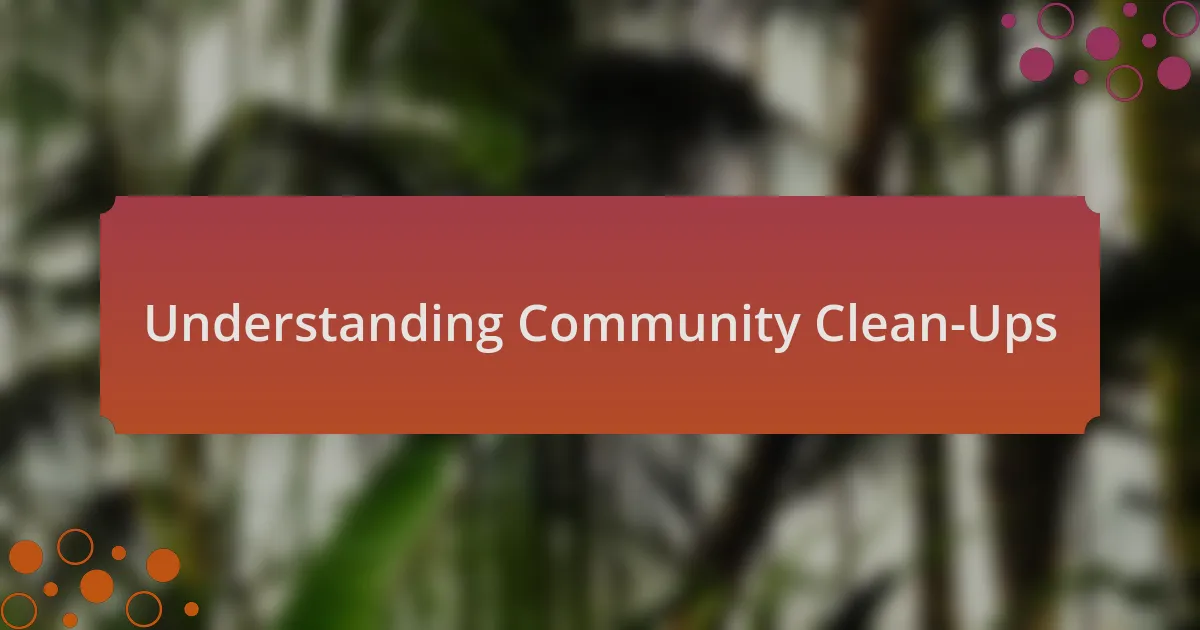 Understanding Community Clean-Ups