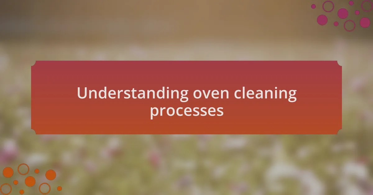 Understanding oven cleaning processes